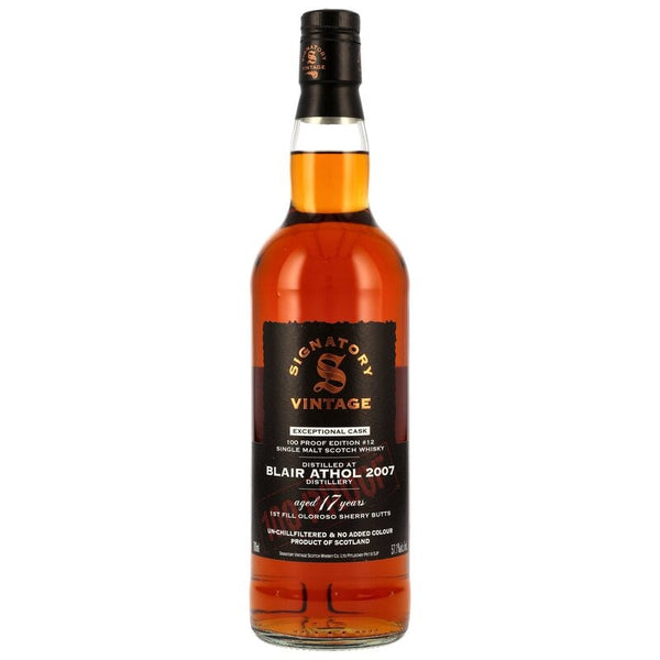 Blair Athol 2007 Signatory 100 Proof Edition